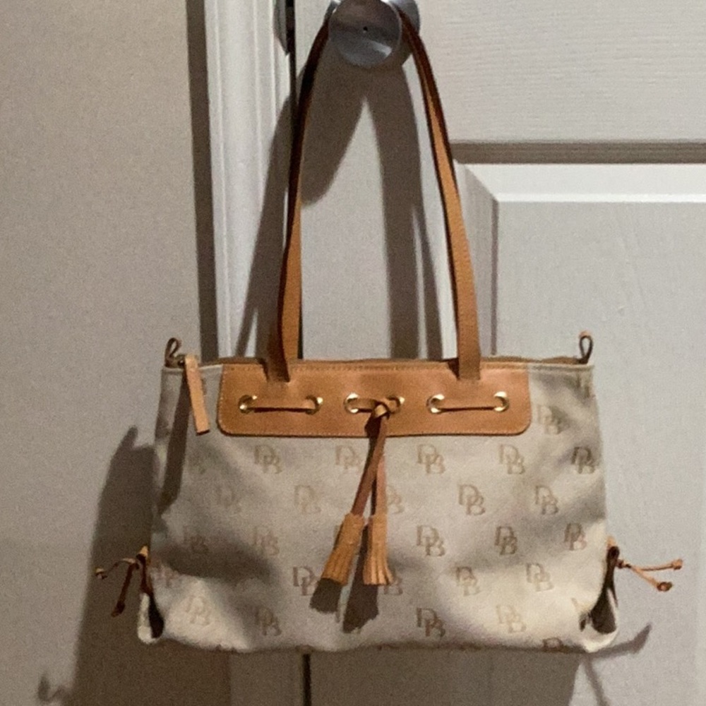 Dooney & Bourke Signature DB Jacquard Tote Bag - see description